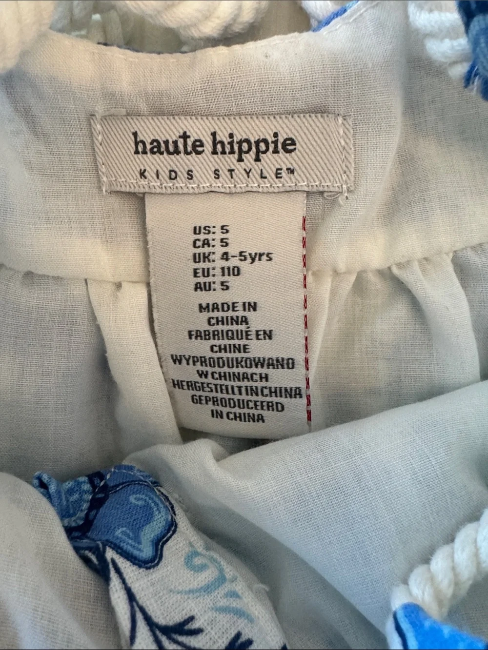 Haute Hippie Blue and White Floral Tiered Sundress